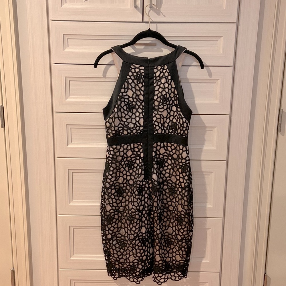 JAX satin cream & black cocktail dress - Picture 2 of 5